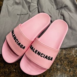 Balenciaga Pink Pool Slides
